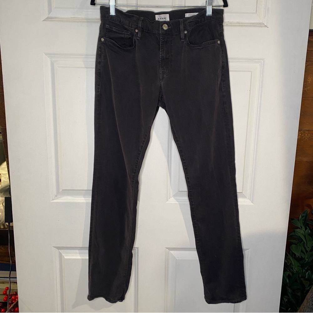 Frame L'Homme Slim Straight Skinny Jeans Size 32 Charcoal Grey